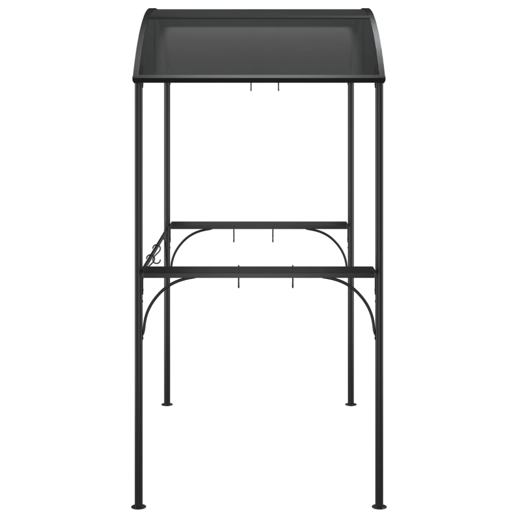 Foișor Grătar Cu Rafturi Laterale, Antracit 220X115X230 Cm Oțel