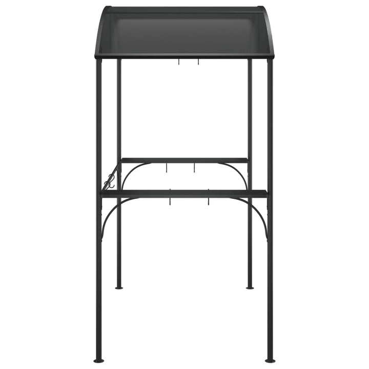Foișor Grătar Cu Rafturi Laterale, Antracit 220X115X230 Cm Oțel