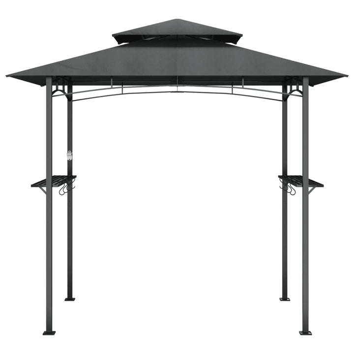 Foișor Grătar Cu Rafturi Laterale, Antracit 240X150X243 Cm Oțel