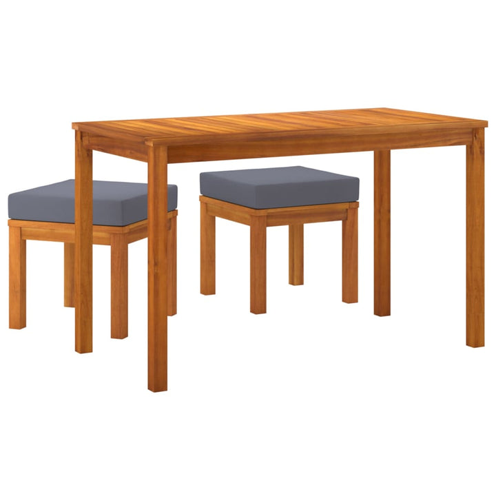 Set Sufragerie De Grădină, 3 Piese, Cu Perne, Lemn Masiv Acacia