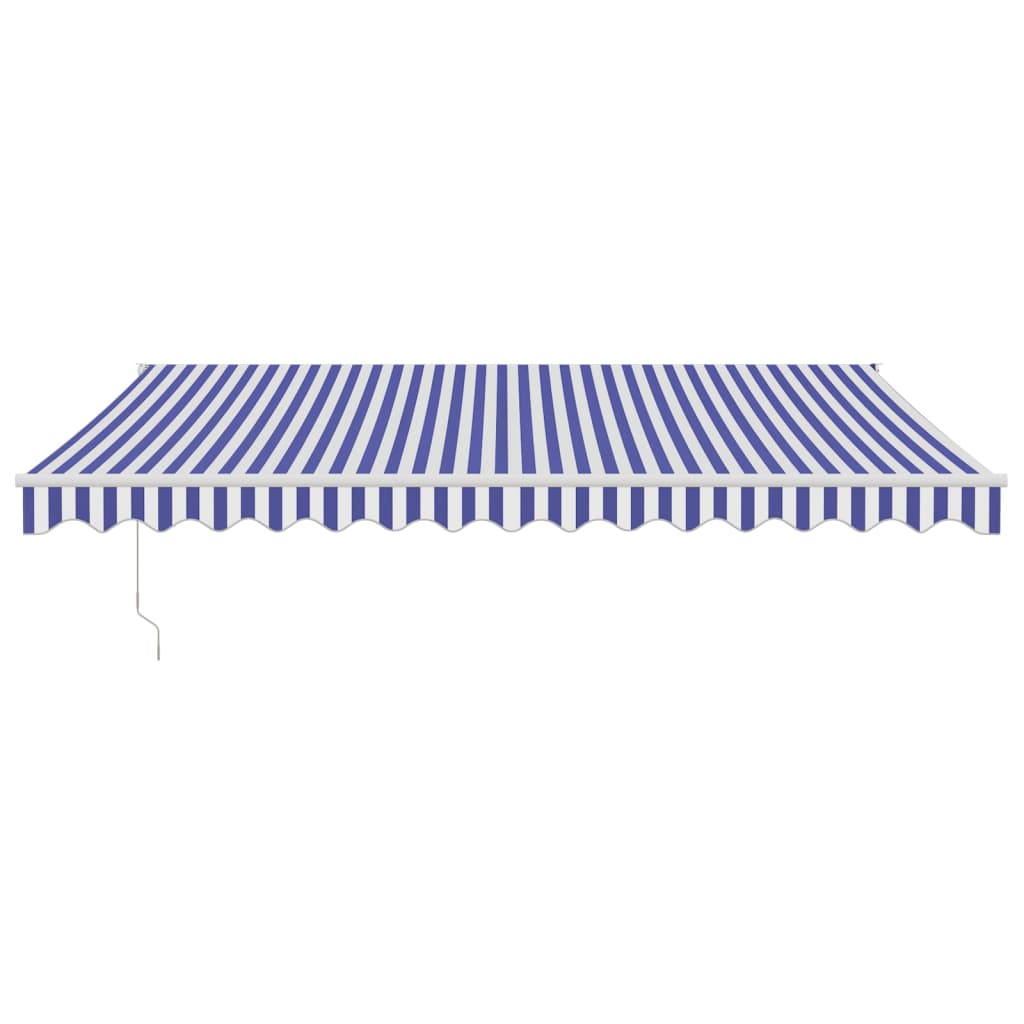 Copertină Retractabilă Albastru/Alb, 4,5X3 M, Textil/Aluminiu