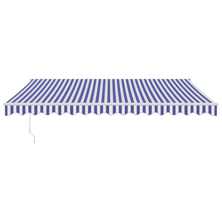 Copertină Retractabilă Albastru/Alb, 4,5X3 M, Textil/Aluminiu