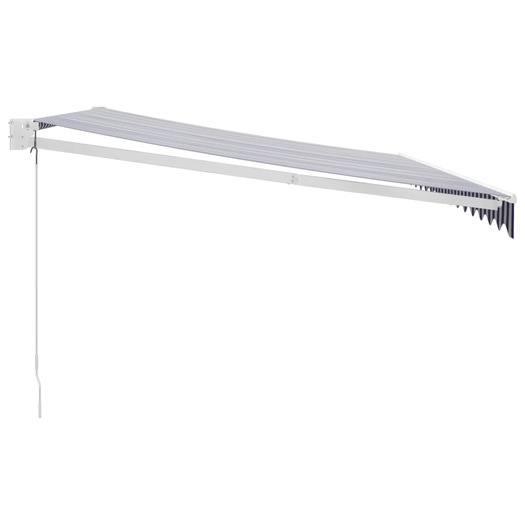 Copertină Retractabilă Albastru/Alb, 4,5X3 M, Textil/Aluminiu