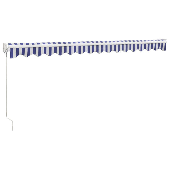Copertină Retractabilă Albastru/Alb, 4,5X3 M, Textil/Aluminiu
