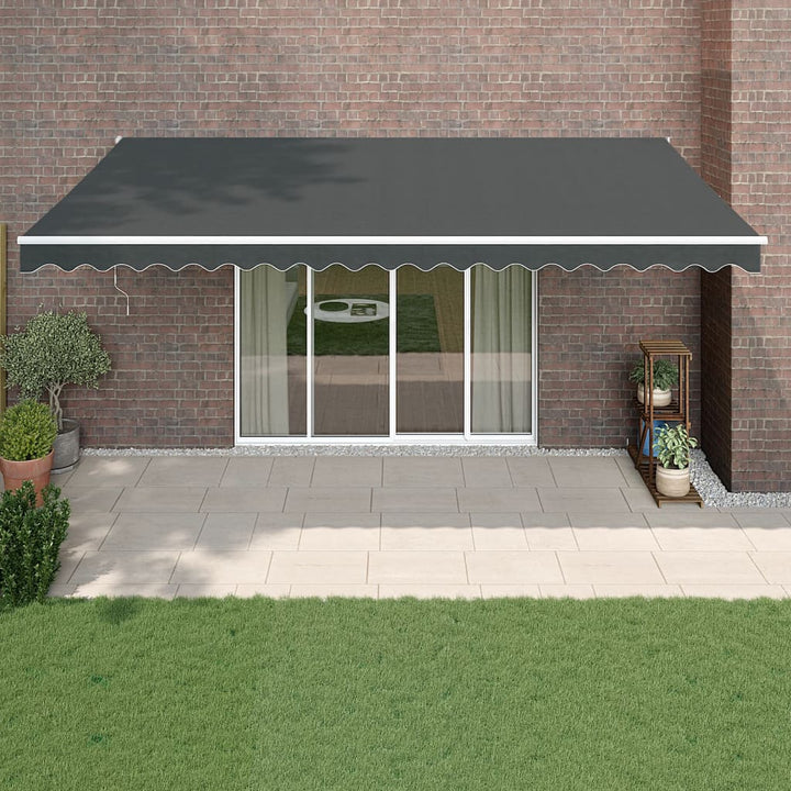 Copertină Retractabilă Albastru/Alb, 4,5X3 M, Textil/Aluminiu