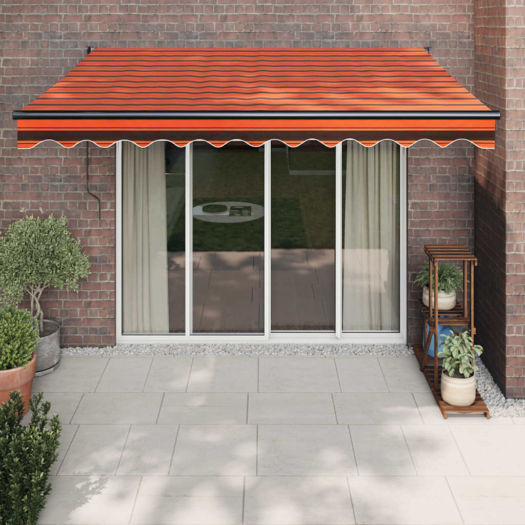 Copertină Retractabilă Albastru/Alb, 4,5X3 M, Textil/Aluminiu
