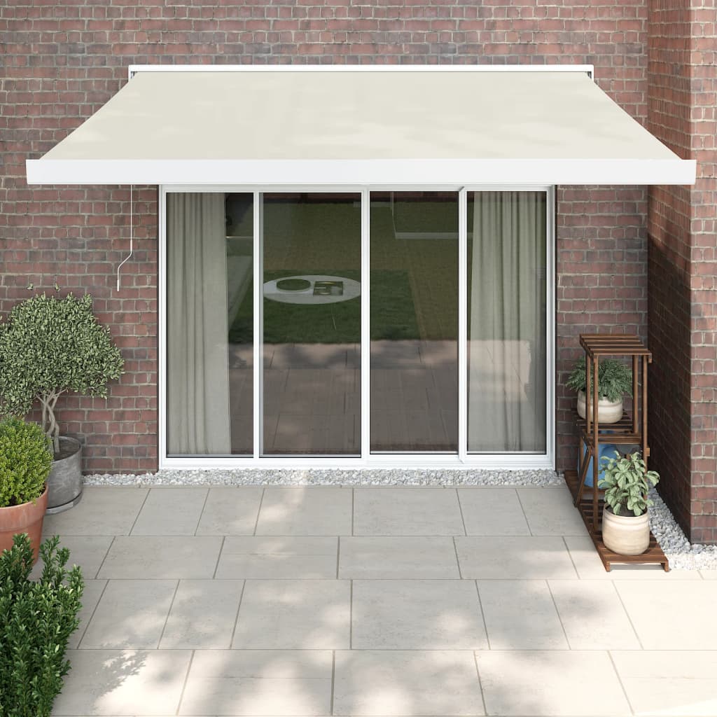 Copertină Retractabilă Portocaliu/Maro 3,5X2,5M Textil/Aluminiu