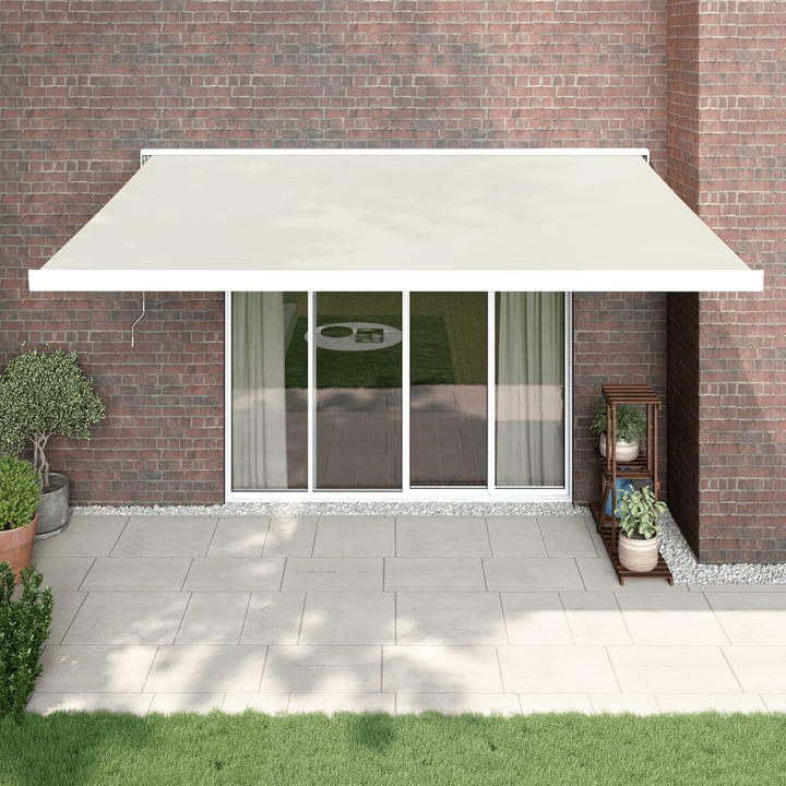 Copertină Retractabilă Portocaliu/Maro 3,5X2,5M Textil/Aluminiu