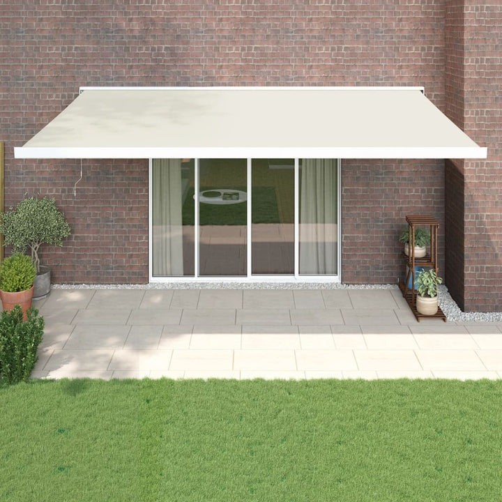 Copertină Retractabilă Portocaliu/Maro 3,5X2,5M Textil/Aluminiu