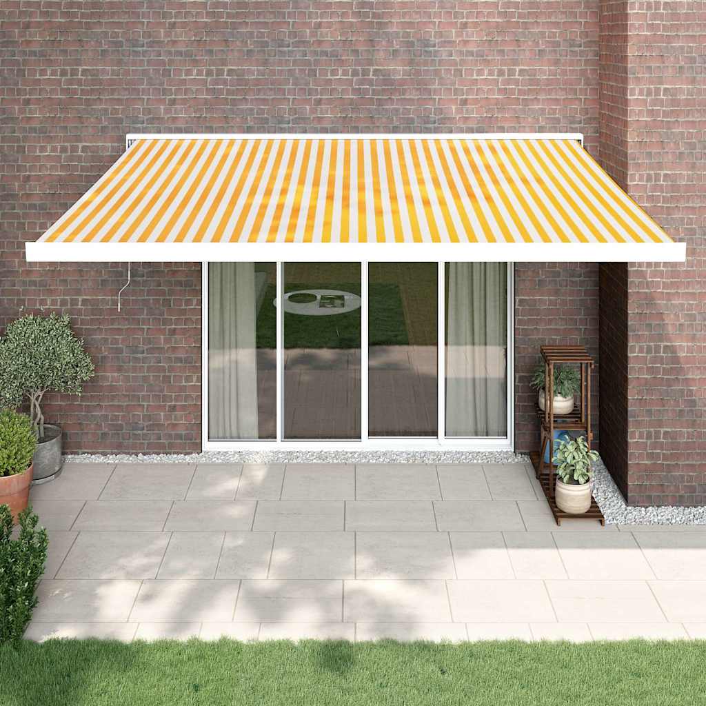 Copertină Retractabilă Portocaliu/Maro 3,5X2,5M Textil/Aluminiu