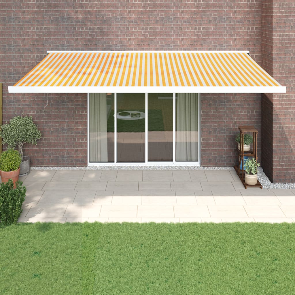 Copertină Retractabilă Portocaliu/Maro 3,5X2,5M Textil/Aluminiu