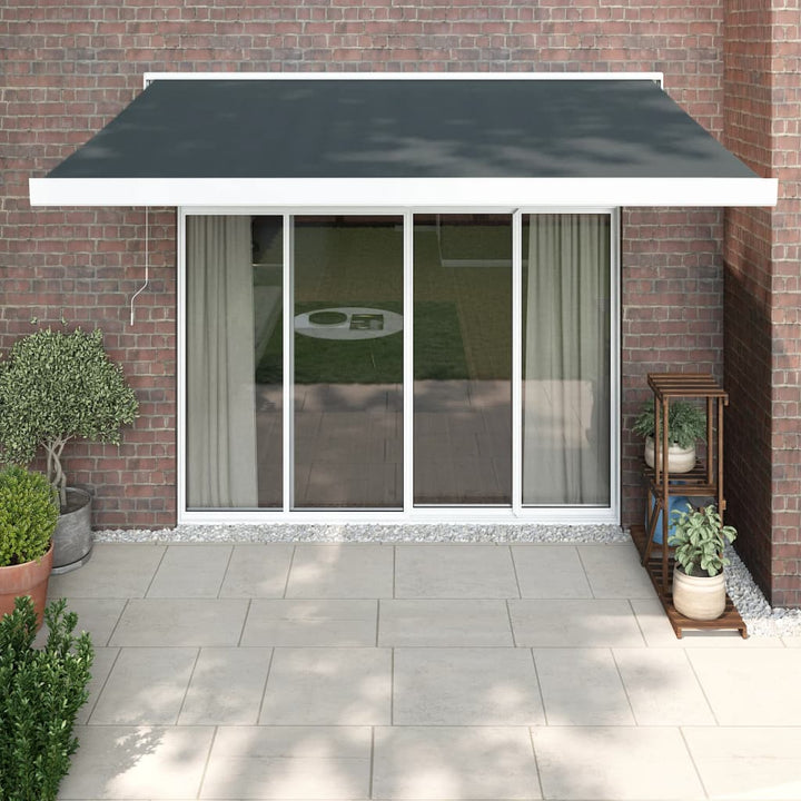 Copertină Retractabilă Portocaliu/Maro 3,5X2,5M Textil/Aluminiu