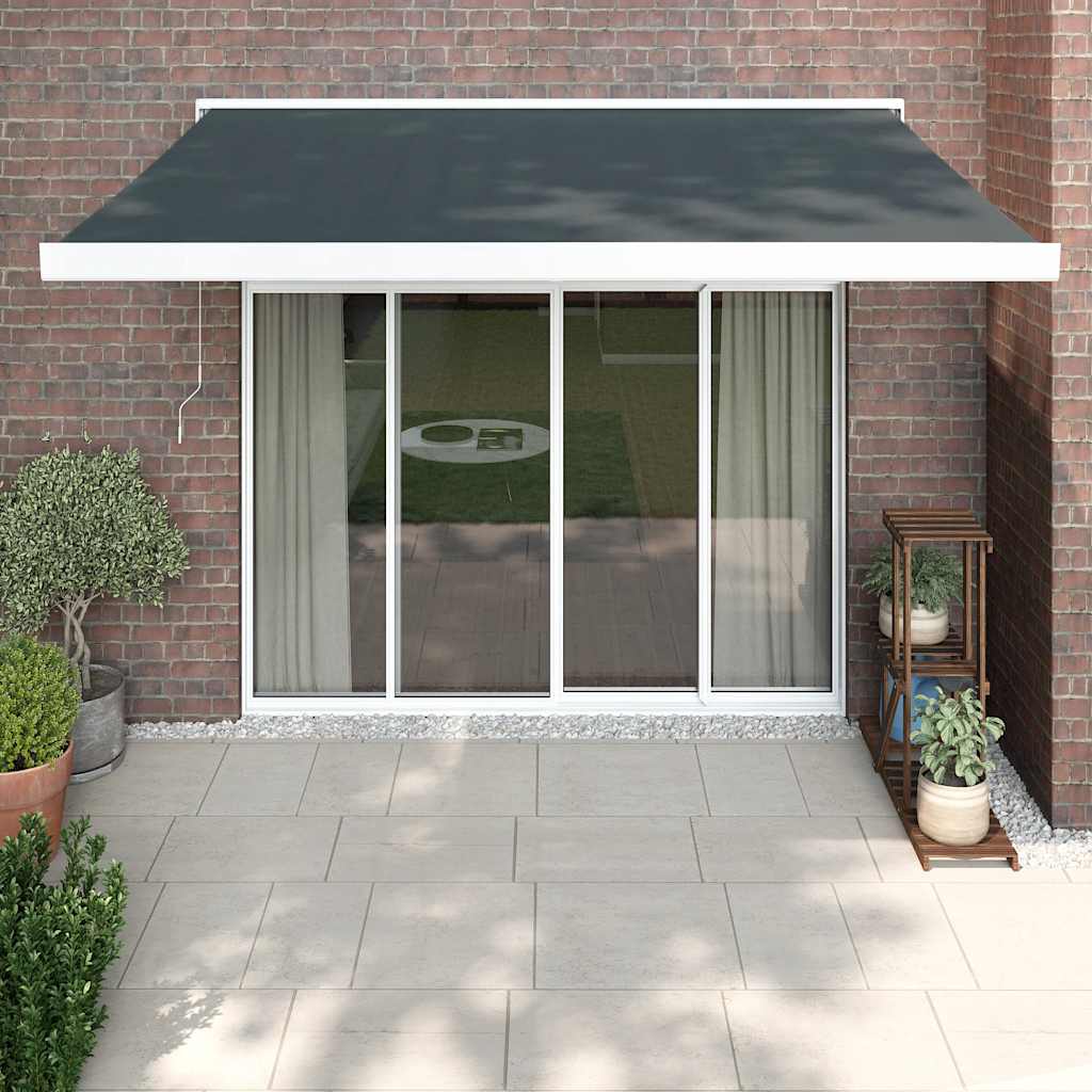 Copertină Retractabilă Portocaliu/Maro 3,5X2,5M Textil/Aluminiu