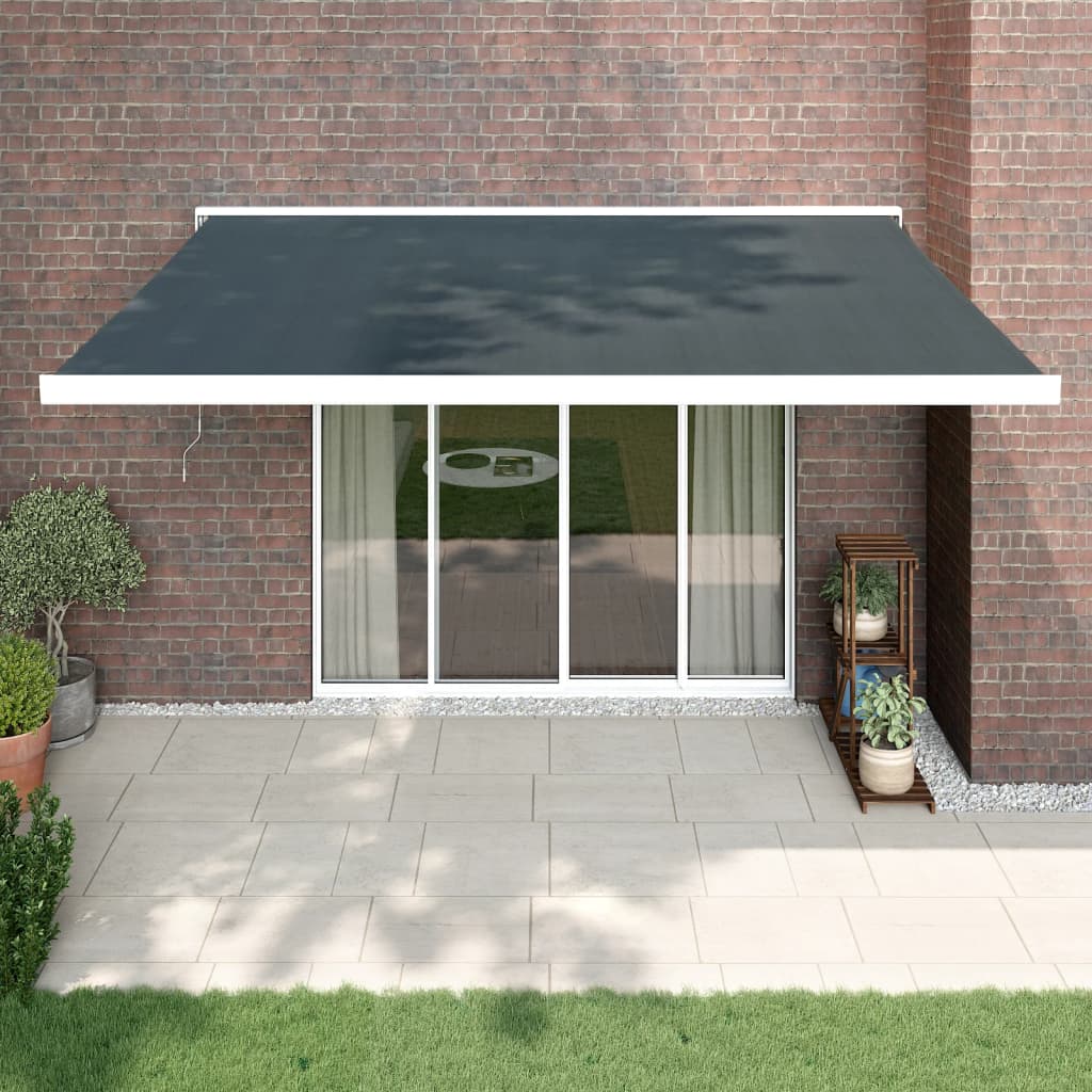 Copertină Retractabilă Portocaliu/Maro 3,5X2,5M Textil/Aluminiu