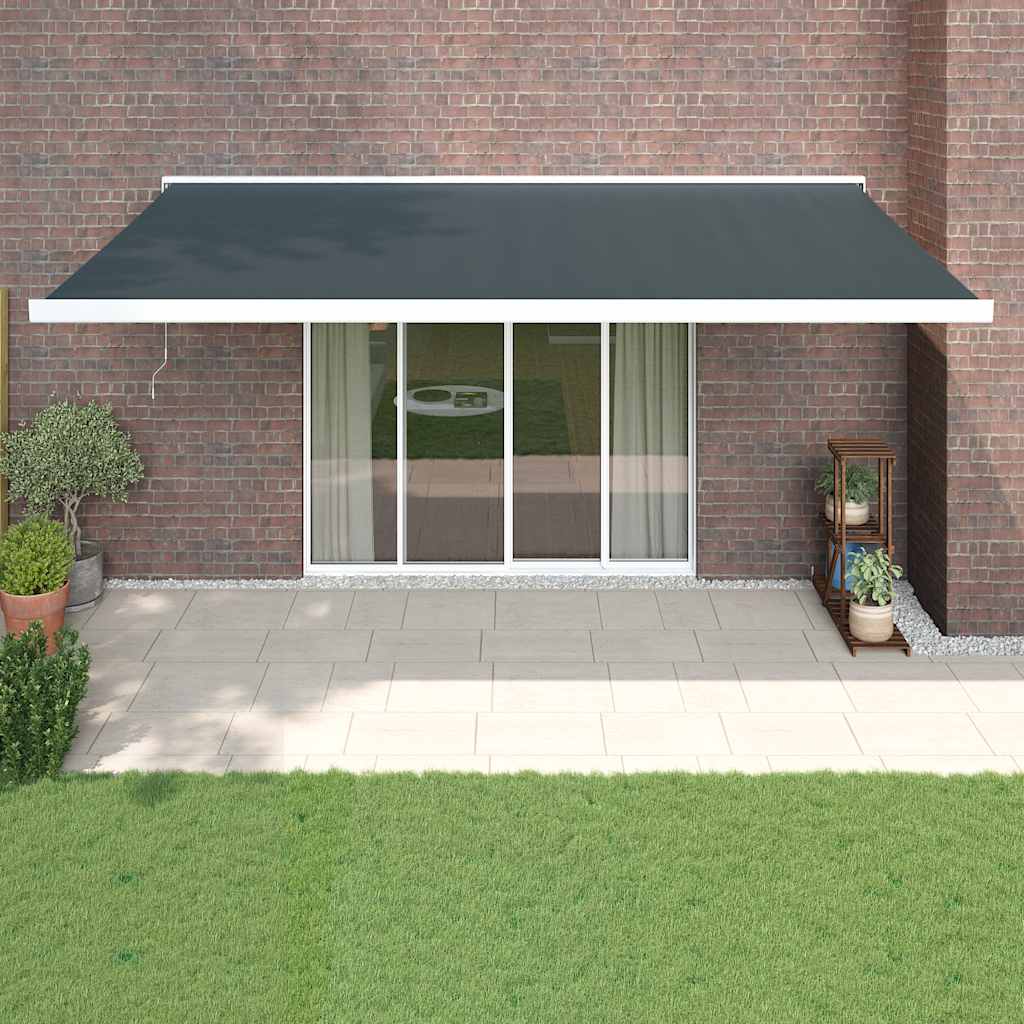 Copertină Retractabilă Portocaliu/Maro 3,5X2,5M Textil/Aluminiu