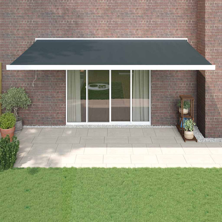 Copertină Retractabilă Portocaliu/Maro 3,5X2,5M Textil/Aluminiu