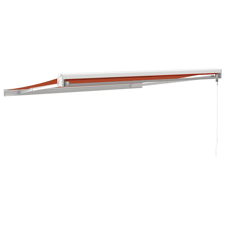 Copertină Retractabilă Portocaliu/Maro 3,5X2,5M Textil/Aluminiu