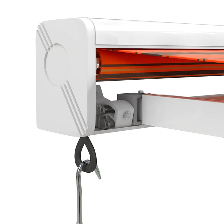 Copertină Retractabilă Portocaliu/Maro 3,5X2,5M Textil/Aluminiu