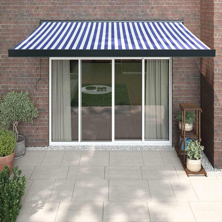 Copertină Retractabilă Portocaliu/Maro 3,5X2,5M Textil/Aluminiu