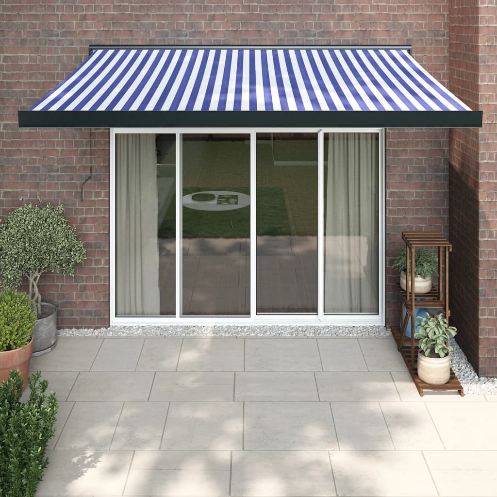 Copertină Retractabilă Portocaliu/Maro 3,5X2,5M Textil/Aluminiu