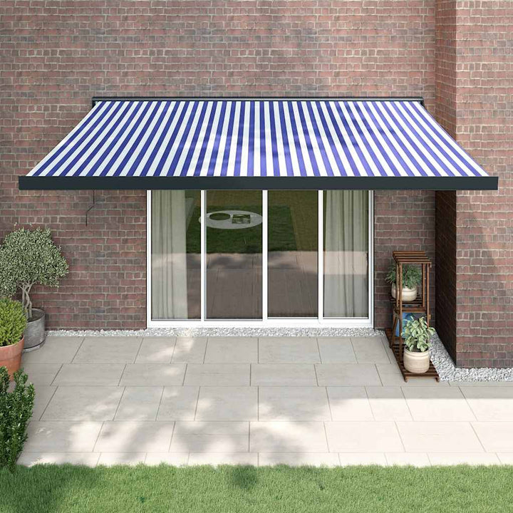 Copertină Retractabilă Portocaliu/Maro 3,5X2,5M Textil/Aluminiu