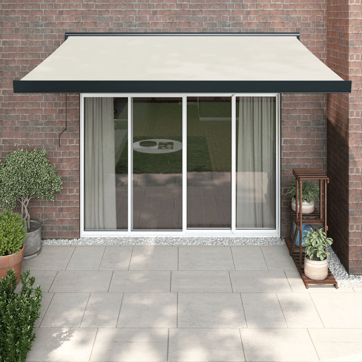 Copertină Retractabilă Portocaliu/Maro 3,5X2,5M Textil/Aluminiu