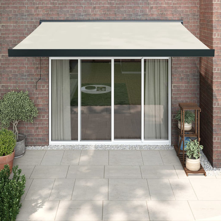 Copertină Retractabilă Portocaliu/Maro 3,5X2,5M Textil/Aluminiu