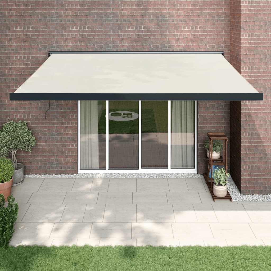Copertină Retractabilă Portocaliu/Maro 3,5X2,5M Textil/Aluminiu