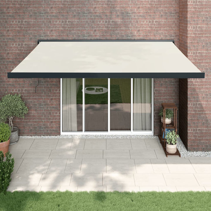 Copertină Retractabilă Portocaliu/Maro 3,5X2,5M Textil/Aluminiu