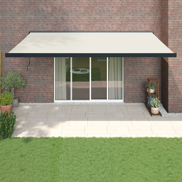 Copertină Retractabilă Portocaliu/Maro 3,5X2,5M Textil/Aluminiu