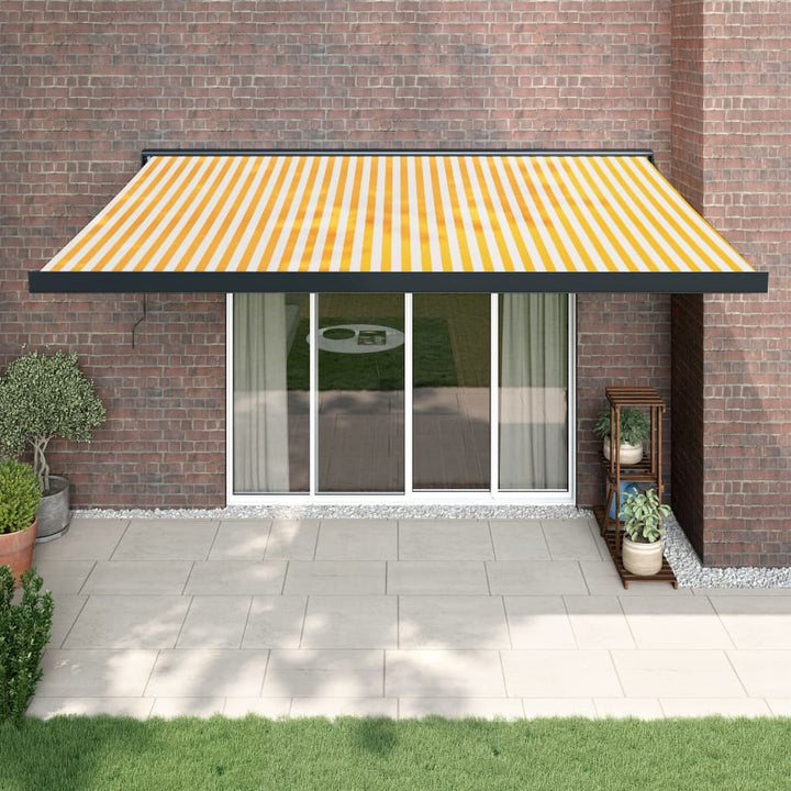 Copertină Retractabilă Portocaliu/Maro 3,5X2,5M Textil/Aluminiu