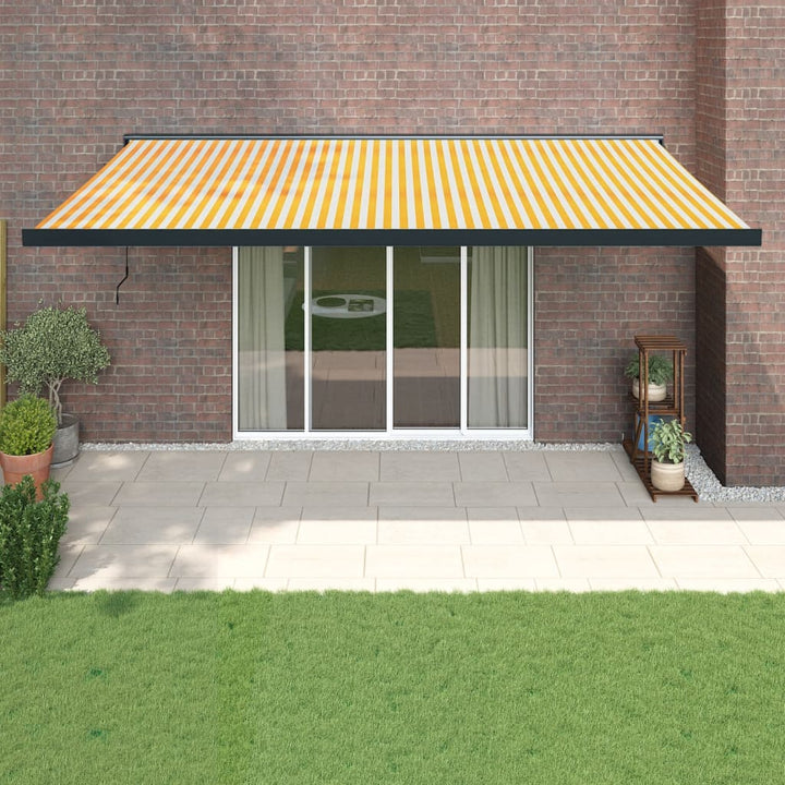 Copertină Retractabilă Portocaliu/Maro 3,5X2,5M Textil/Aluminiu