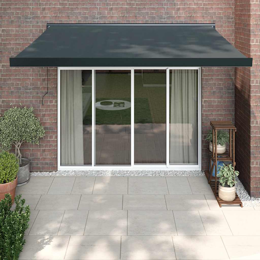 Copertină Retractabilă Portocaliu/Maro 3,5X2,5M Textil/Aluminiu