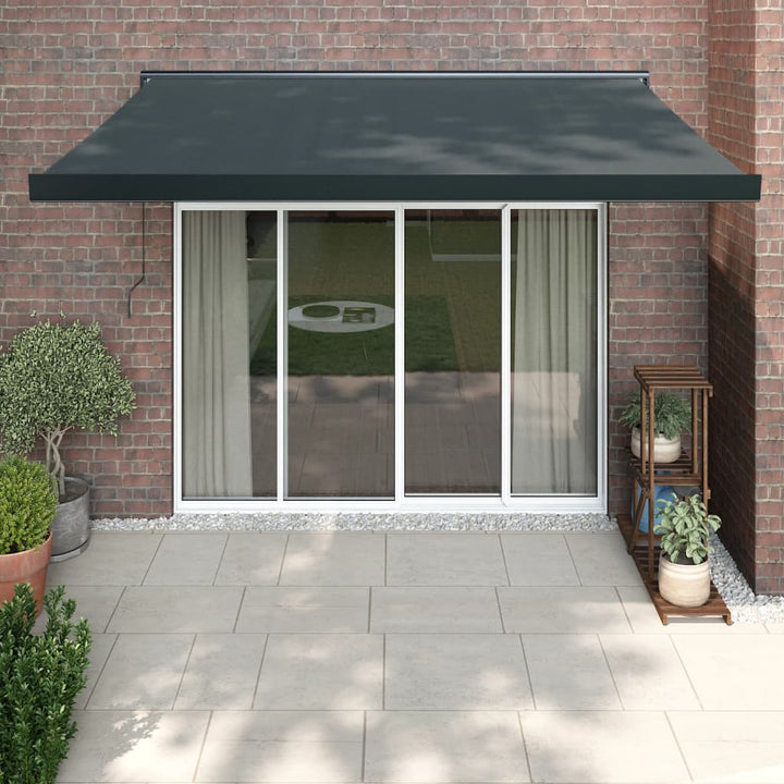 Copertină Retractabilă Portocaliu/Maro 3,5X2,5M Textil/Aluminiu