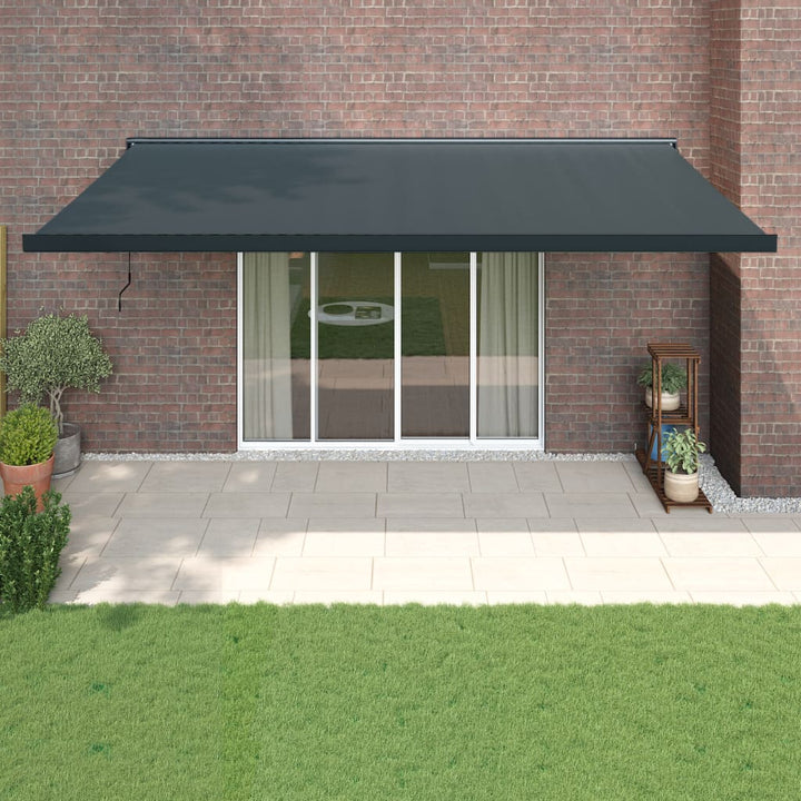 Copertină Retractabilă Portocaliu/Maro 3,5X2,5M Textil/Aluminiu