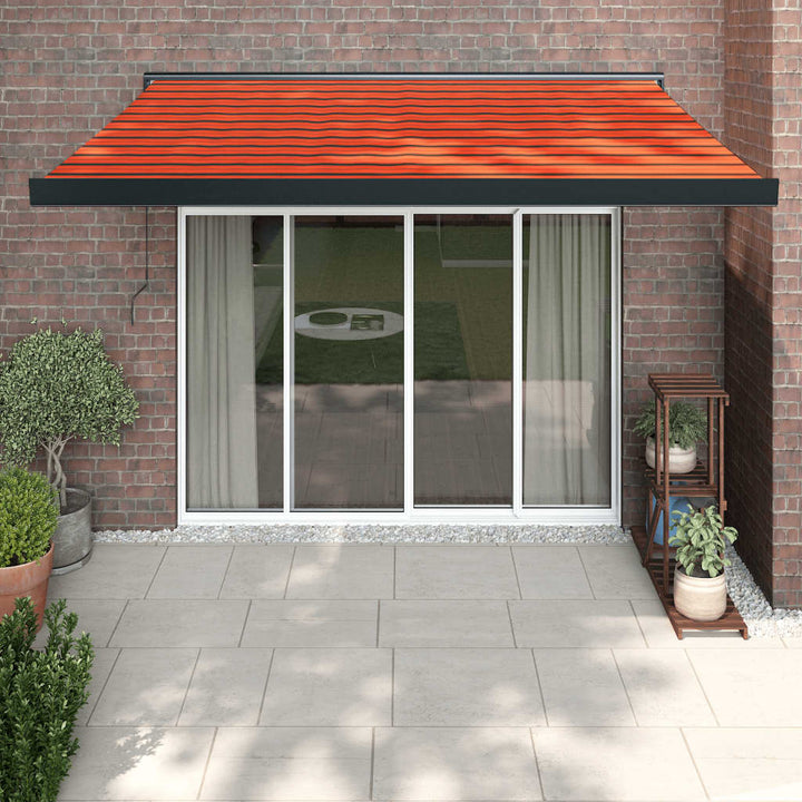 Copertină Retractabilă Portocaliu/Maro 3,5X2,5M Textil/Aluminiu