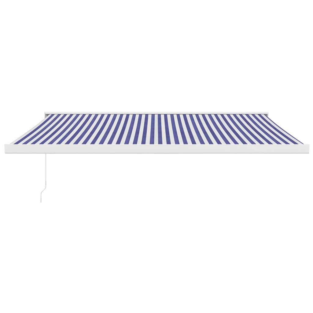 Copertină Retractabilă Albastru/Alb, 4X3 M, Textil/Aluminiu
