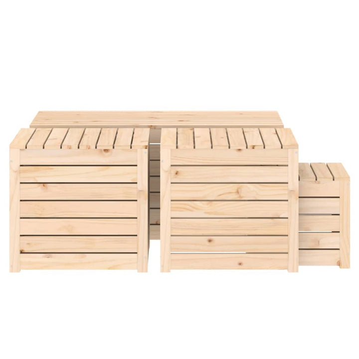 Set Cutii De Grădină, 4 Piese, Lemn Masiv De Pin