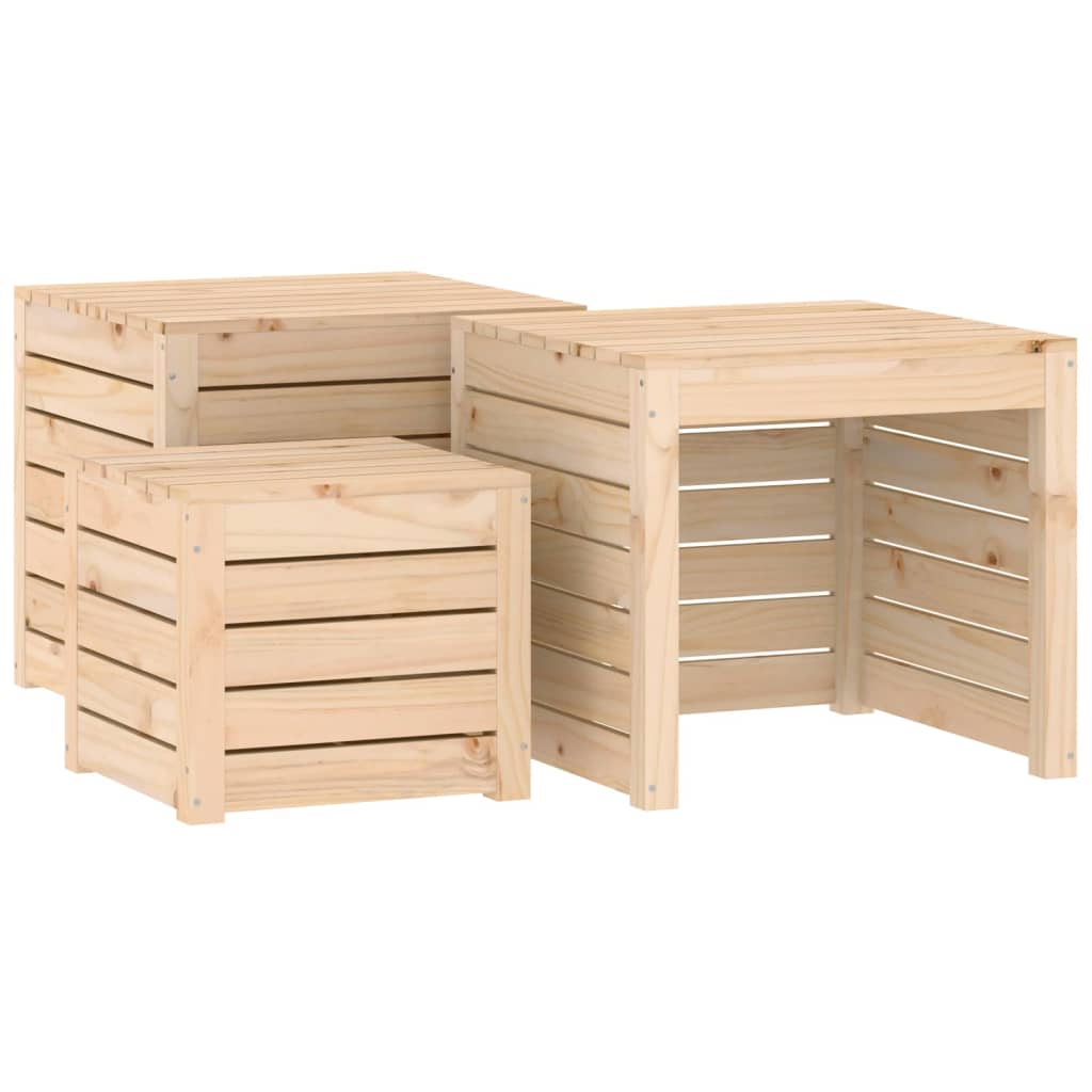 Set Cutii De Grădină, 4 Piese, Lemn Masiv De Pin