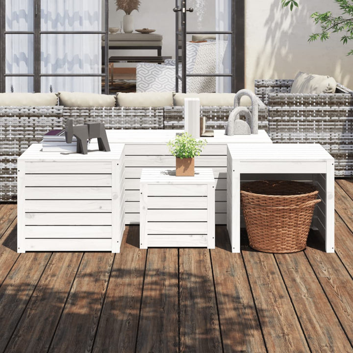 Set Cutii De Grădină, 4 Piese, Lemn Masiv De Pin