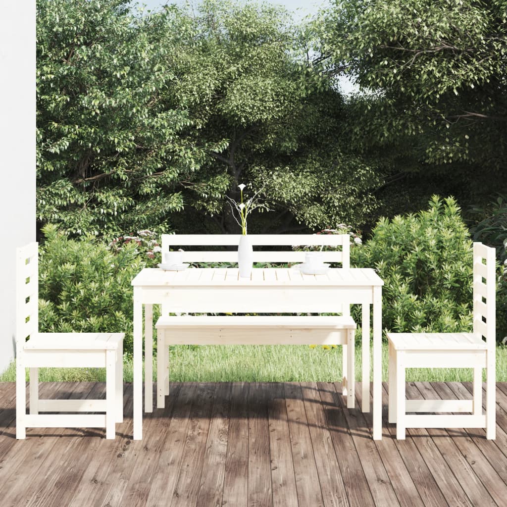 Set De Dining Pentru Grădină, 4 Piese, Gri, Lemn Masiv De Pin