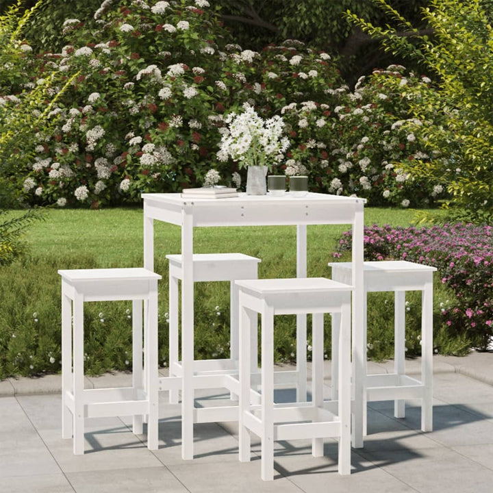 Set Mobilier Bar De Grădină, 5 Piese, , Lemn Masiv De Pin