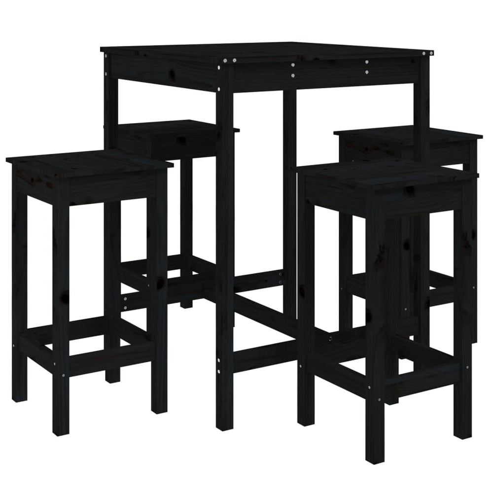 Set Mobilier Bar De Grădină, 5 Piese, , Lemn Masiv De Pin