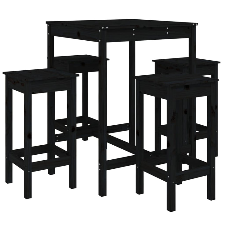 Set Mobilier Bar De Grădină, 5 Piese, , Lemn Masiv De Pin