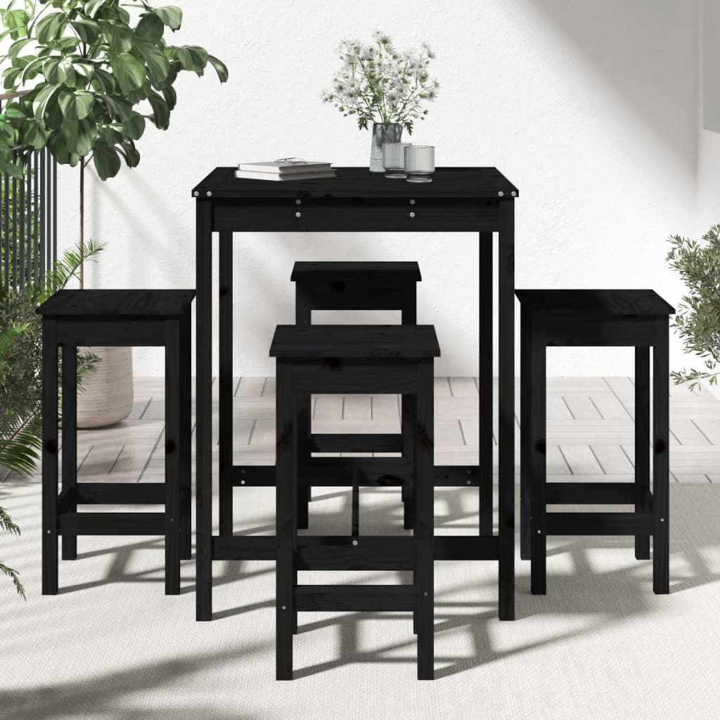 Set Mobilier Bar De Grădină, 5 Piese, , Lemn Masiv De Pin