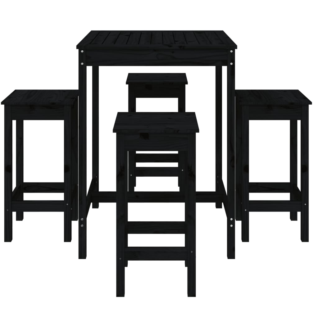 Set Mobilier Bar De Grădină, 5 Piese, , Lemn Masiv De Pin