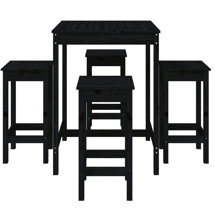 Set Mobilier Bar De Grădină, 5 Piese, , Lemn Masiv De Pin