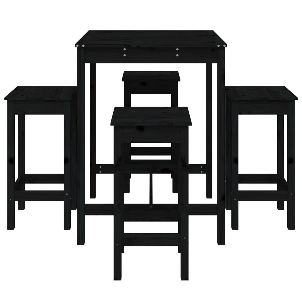 Set Mobilier Bar De Grădină, 5 Piese, , Lemn Masiv De Pin