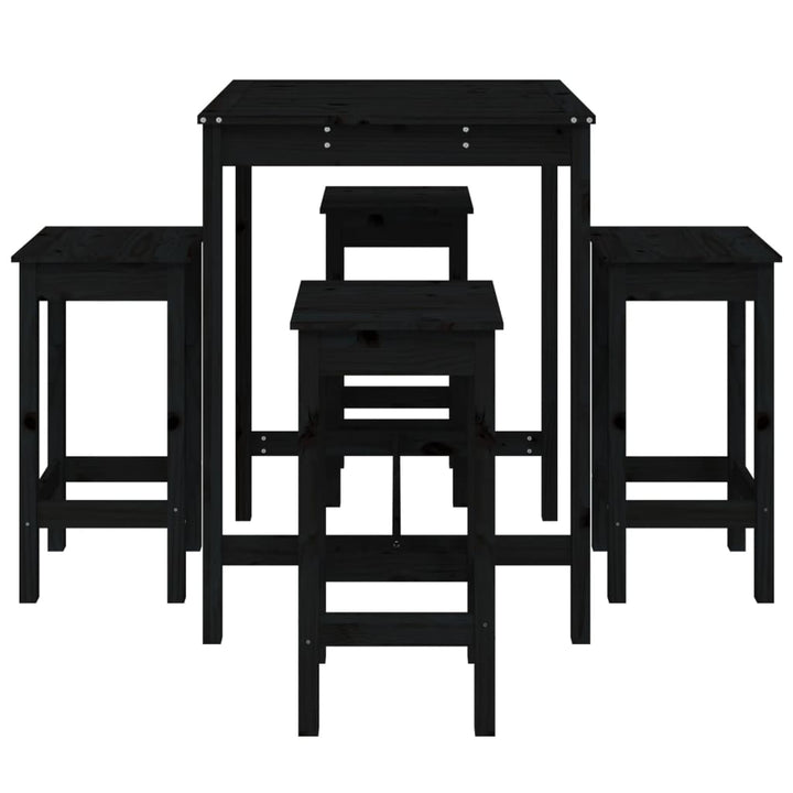 Set Mobilier Bar De Grădină, 5 Piese, , Lemn Masiv De Pin