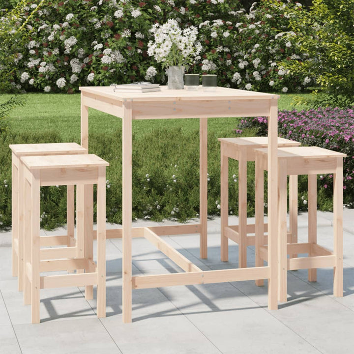 Set Mobilier De Bar Pentru Grădină, 5 Piese,, Lemn Masiv Pin